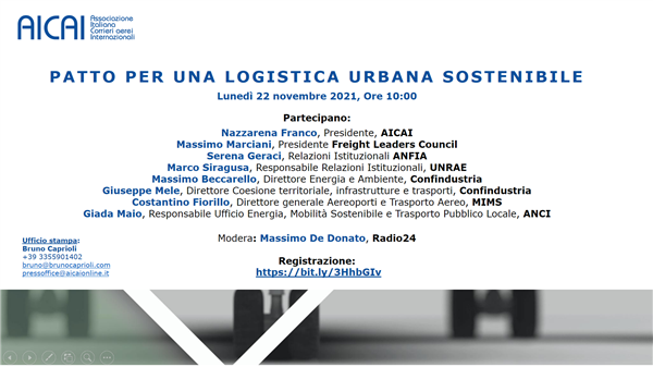AICAI lancia un patto per la logistica urbana sostenibile